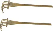 2pcs Five-Tooth Bamboo Sand Rake Artificial Plants Mini Rake for Zen Garden Zen Garden Sand Tiny Zen Garden Sand Tray Miniatures Decor Zen Garden Rake Mini Hand Rake Small Green