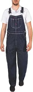 [FASHIO FF] Men Dungaree Pro Work Denim Overalls Bib and Brace Decorators Workwears Trousers Dark Blue