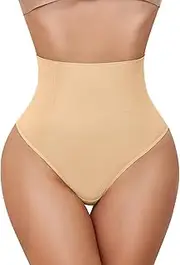 [CINOON] Tummy Control Thong Shapewear for Women Sexy High Waist Shaping Underwear Soft Comfortable Body Shaper Panties