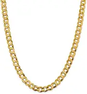 [Generic] Necklace Real 18Kt Yellow Gold Filled Solid 10mm Curb Cuban Chain 70 cm 28 inch