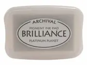 Memento Pigment Ink Pad Brilliance Platinum Planet