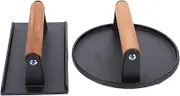 Yardwe 2-Pack Cast Iron Hamburger Press Meat Pressing Plate Lunch Meat Maker Grill Weight Press BBQ Tools Burger Weight Press for Griddle