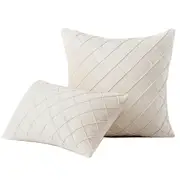 Velvet Cushion Cover Diamond Pleated Checked Home Decor Sofa Throw Pillow Case - Beige