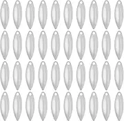 uxcell Fishing Lure Blades, 40 Pack 1" x 0.3" Fishing Spinner Baits Willowleaf Lure Spinner Lure Making Part with Plastic Storage Box for Bait Fishing Accessories, Silver Tone