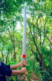 Handmade Carbon Steel 55" Blade Long Full Tang Sword With Leather Sheath