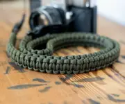 Braided Camera Strap in Olive Green by apmots - Paracord Shoulder Sling
