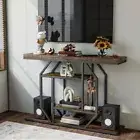 120cm Console Table Industrial 4-Tier Sofa Table Entryway Table w Geometric Base
