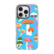 iPhone 16 Pro Clear Case MagSafe Compatible Blue Mushroom by Naomi Wilkinson