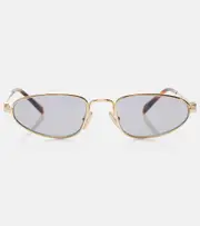 [Miu Miu] Miu Miu Logo oval sunglasses One Size gold