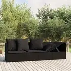 Outdoor Lounge Bed with Cushions Sofa Sun Bed Garden Backyard Poly Rattan vidaXL