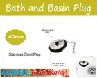 AU 40mm Stainless Steel Rubber Plugs for Bath Sink Chain Lift Sink Strainer