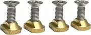 4Pcs Surfboard Fin Screws, Paddleboard Fin Screw, Easy Installation Metal Fin Bolt and Plate, Longboard Fin Screw for Summer