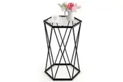 Giantex Coffee Table w/Tempered Glass Top & Metal Frame Modern Beside Table Sofa Side End Table Nightstand