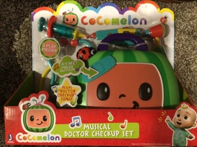 NEW COCOMELON Musical DOCTOR CHECKUP SET CASE 4 PLAY PIECES