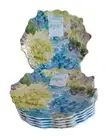 Set Of 6 Melamine Salad Plates Floral Blue Hydrangea 8.5" New Shabby Chic New