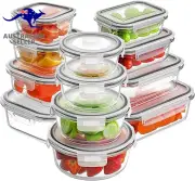 Glass Food Storage Containers 24 Pcs (35Oz-11Oz) Airtight Meal Prep Glass Contai