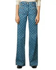 Gerard Darel Anna Mid Rise Bootcut Jeans in Blue