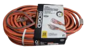 Ridgid 100 ft. 12/3 Heavy Duty Indoor/Outdoor Extension Cord with Lighted End