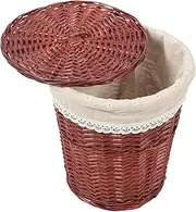 Ciieeo Handwoven Laundry Hamper, Rattan Clothes Laundry Basket with Lid and Liner Wicker Storage Baskets Nursery Basket Bin Sundries Container for Countertop Decor B