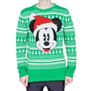 Mickey Mouse Santa Hat Big Face Ugly Christmas Sweater for Cosplay Theme Parties