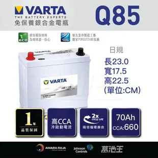 【VARTA Q85】火速出貨⚡ 日規 EFB Q-85/115D23L | Q-85R/115D23R 起停 適用