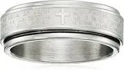 [Amazon Essentials] Steeltime Men's 18k Gold Plated Our Father Prayer Spinner Band Ring