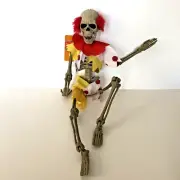 NEW w Tags Clown Skeleton 16" Halloween Posable Hanging Jointed Spooky Village