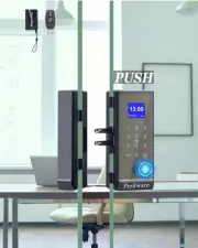 Smart Glass Door Lock Fingerprint Electronic Keyless Entry Digital 5 IN 1 Locks