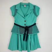 Alexandra California Girls Size 16 Three Piece Skirt Suit Sea Foam Green Black