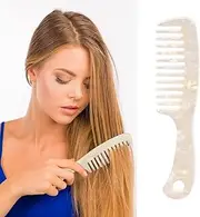 Large Wide Tooth Hair Comb 7.3 in,Tortoise Shell leopard print Cellulose Acetate Round Tooth Comb for Straight/Curly Hair,Short/Long Hair Women Men or Kids, Easy Detangling Wet or Dry, Anti-static-5