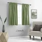 2 - Sage Green Curtains for Bedroom - Blackout Thermal Insulated Curtain 45''L