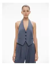 [Witchery] Halter Waistcoat in Slate Blue