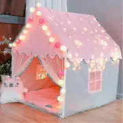 Kids Play Tent, Playhouse, Kids Big Play Castle Fairy Tent Cotton Tent With Led Snow Lights Gifts For Girls And Boys