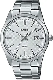 [Casio] MTPVD03D-7A Analog Silver Band Unisex Watch, Silver Dial, 48 × 41 × 9.6 mm