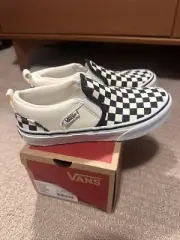 VANS Classic Slip On Checkerboard Black White Skateboarding Youth US 2 Shoes