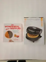 NEW Toastmaster 4" Mini Belgian Waffle Maker + Dash Mini Recipe Book Combo