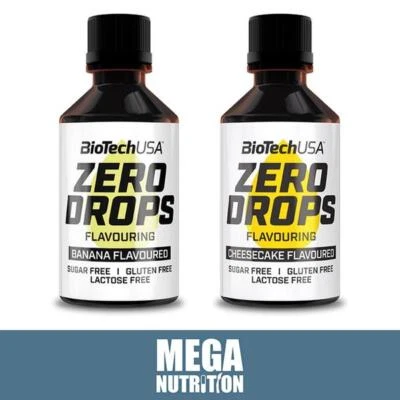 Biotech USA Zero Drops 50ml 10 Flavors Natural Sugar Free Substitute Sweetener