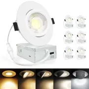 4 Inch Gimbal Led Recessed Light, 2700K/3000K/3500K/4000K/5000K Dimmable Retr...