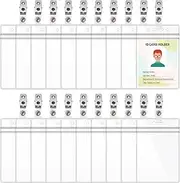 Cimeton 50Sets Badge Holders and Metal Badge Clips, Clear Plastic ID Name Tags for Multiple Cards Badges Name Badges with Clips