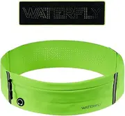 WATERFLY Running Belt Fanny Pack: Slim Elastic Sport Workout Waistband for Men and Women, Jogging Runner Phone Holder Belt, Marathon Jogger Waist Bag