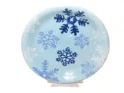 Target Home Winter Christmas BLUE SNOWFLAKES Ceramic Salad Plate - NEW