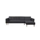 Sofa Bed Couch Lounge With Chaise Dark Grey