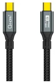 Oxhorn USB 3.2 Gen 2 2 2m USB-C to USB-C 20Gbps 8K@60Hz 20V 100W E-Marker Chip Black fast charging & Video cable Laptop Phones Tablet USB-C Device