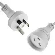 Mains Power Extension Lead Cord Cable Standard Australian AU 3-Pin Plug White