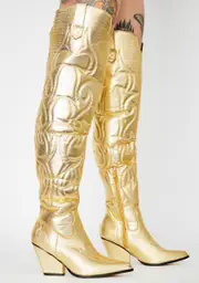 Disco Cowboy Metallic Boots