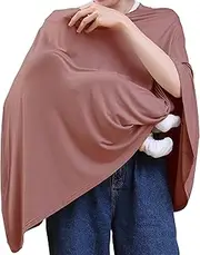 Nursing Cover for Breastfeeding, 360°Full Coverage Nursing Poncho, Rayon Soft & Breathable Breastfeeding Cover up