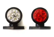 2 pcs 24V LED Rubber Marker Light Trailer Truck Lorry Outline Position Lamp