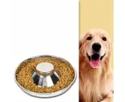 Pet Dog Food Bowl Dog Food Bowl Stainless Steel Slow Food Bowl Pet Supplies