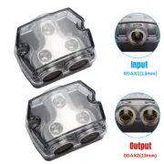 2pcs Corrosion Resistant Car Audio Distribution Block 1 In 2 Outlets Zinc Alloy