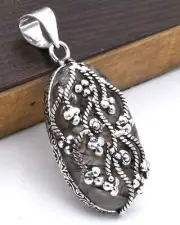 Black Rutile Gemstone Ethnic Handmade Pendant Jewelry 0.9" P 4302